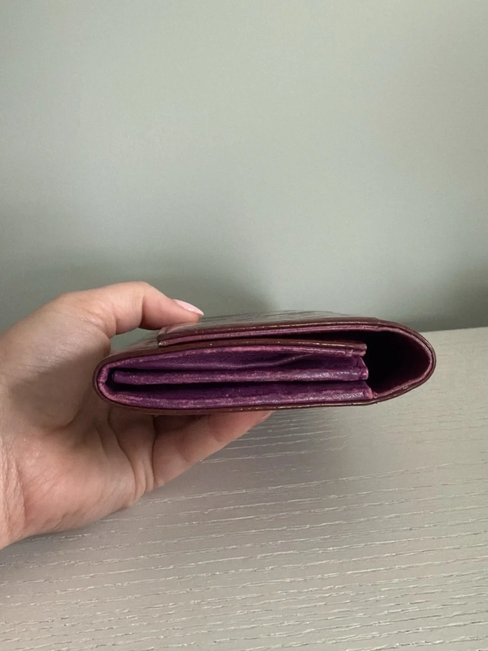 Dior Burgundy Patent Leather Long Wallet - Picture 6 of 7
